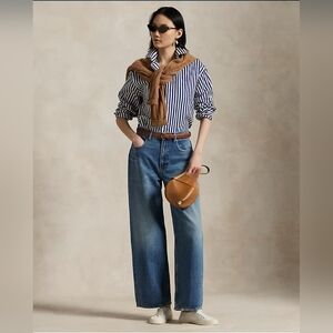 H&M Black and White Striped Button Down Shirt